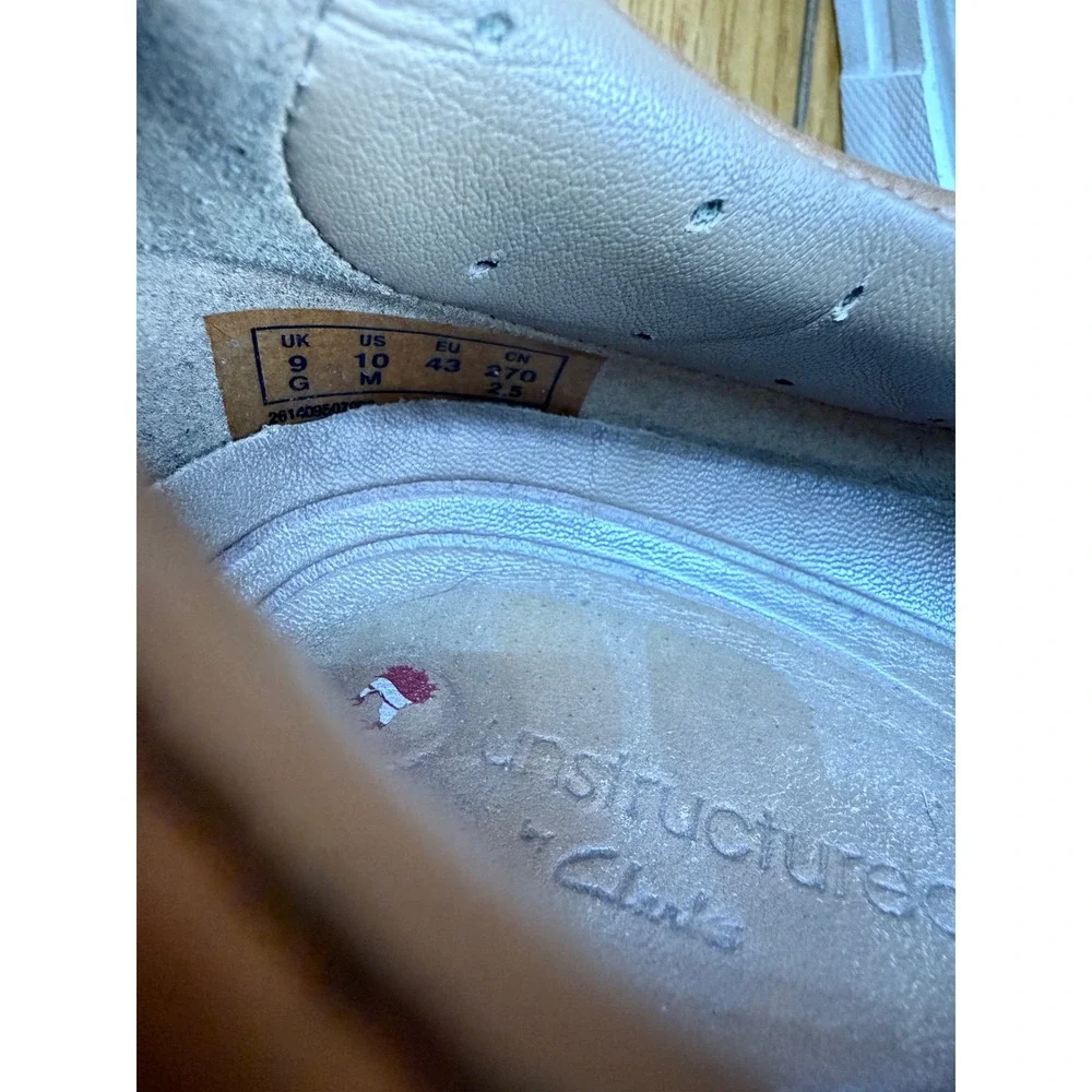Clarks Unstructured Mens Tan Leather Low Top Sneakers‎ 10 M 261409507 Brown